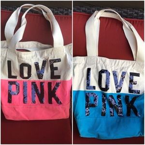 2 Pink Tote Bags